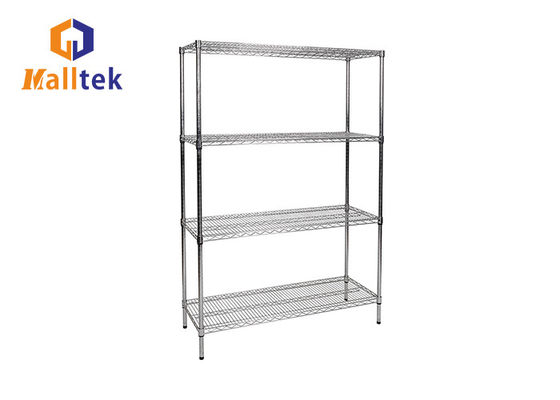 100kgs Load Sustainable Chromed Metal Wire Shelving For Shopping Mall