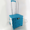 Hand Foldable Supermarket Trolley With Plastic PVC Wheel