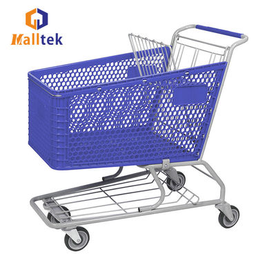 Customizable Half Plastic Shopping Trolley Cart In Powder Coating For Steels And Plastic