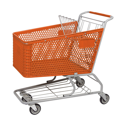 Half Plastic Supermarket Shopping Trolley 165L Carts For Customised Colours
