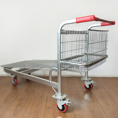 4 Wheels Load Capacity 500KG Heavy Duty Supermarket Transport Cargo Warehouse Platform Cart Trolley
