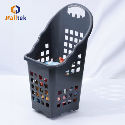 Wholesale Large Capacity Storage Shopping Rolling Hand Basket With 2 Castors