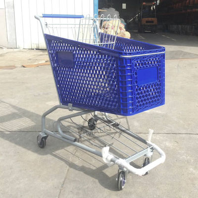 Customizable Half Plastic Shopping Trolley Cart In Powder Coating For Steels And Plastic
