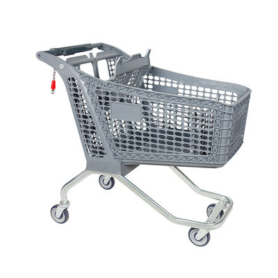 180L Half Plastic Supermarket Shopping Trolley With Metal Base Feet For Supermartket