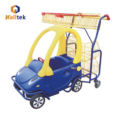 Plastic Baby Shopping Trolley With Basket For Supermarket